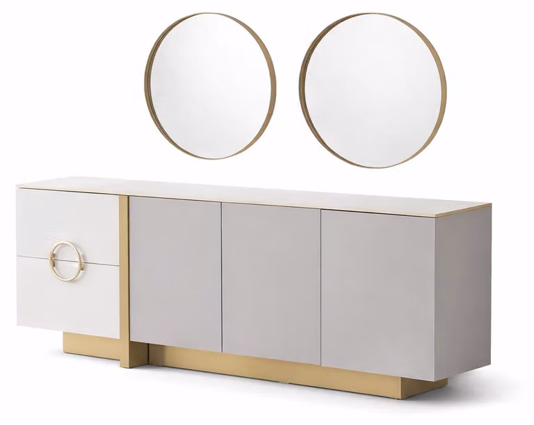 Dimensioni: Comodino elegante con specchio, ideale per creare un'atmosfera raffinata nell'ambiente living