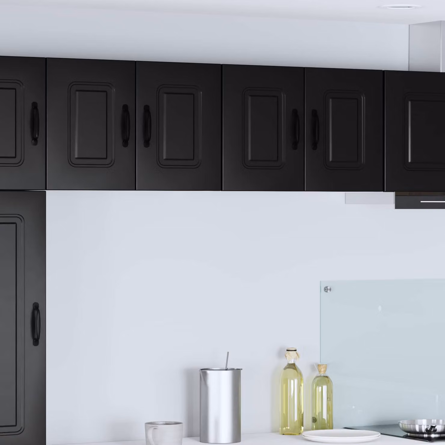 vidaXL Pannello per lavastoviglie Kalmar 2 pezzi Nero opaco in MDF