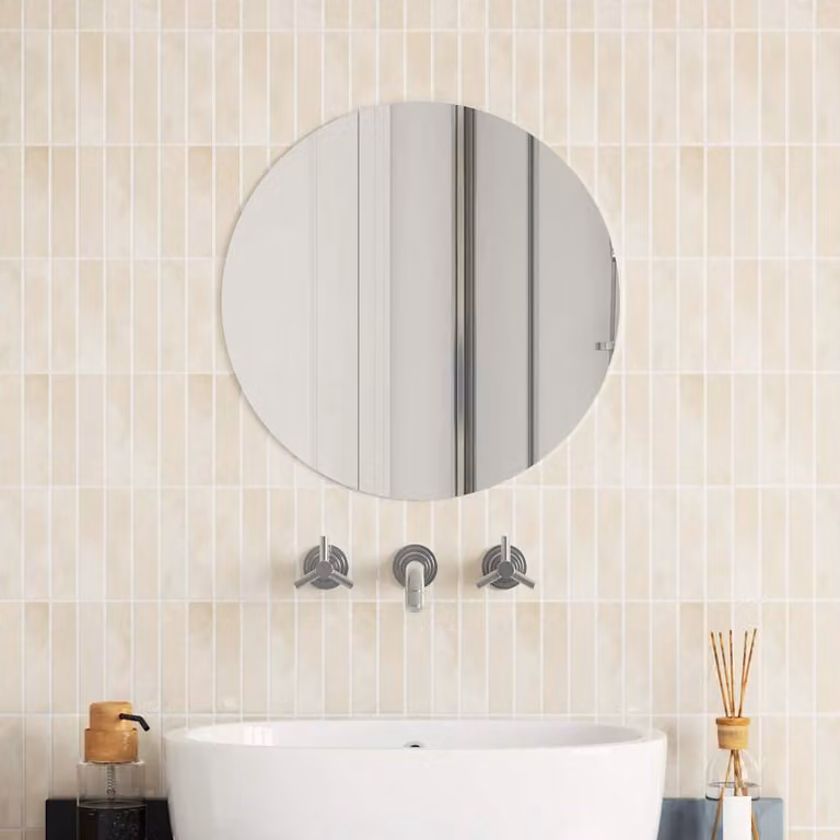 Specchio da Parete Circolare Moderno vidaXL in Vetro Argento, Diametro: 50 cm