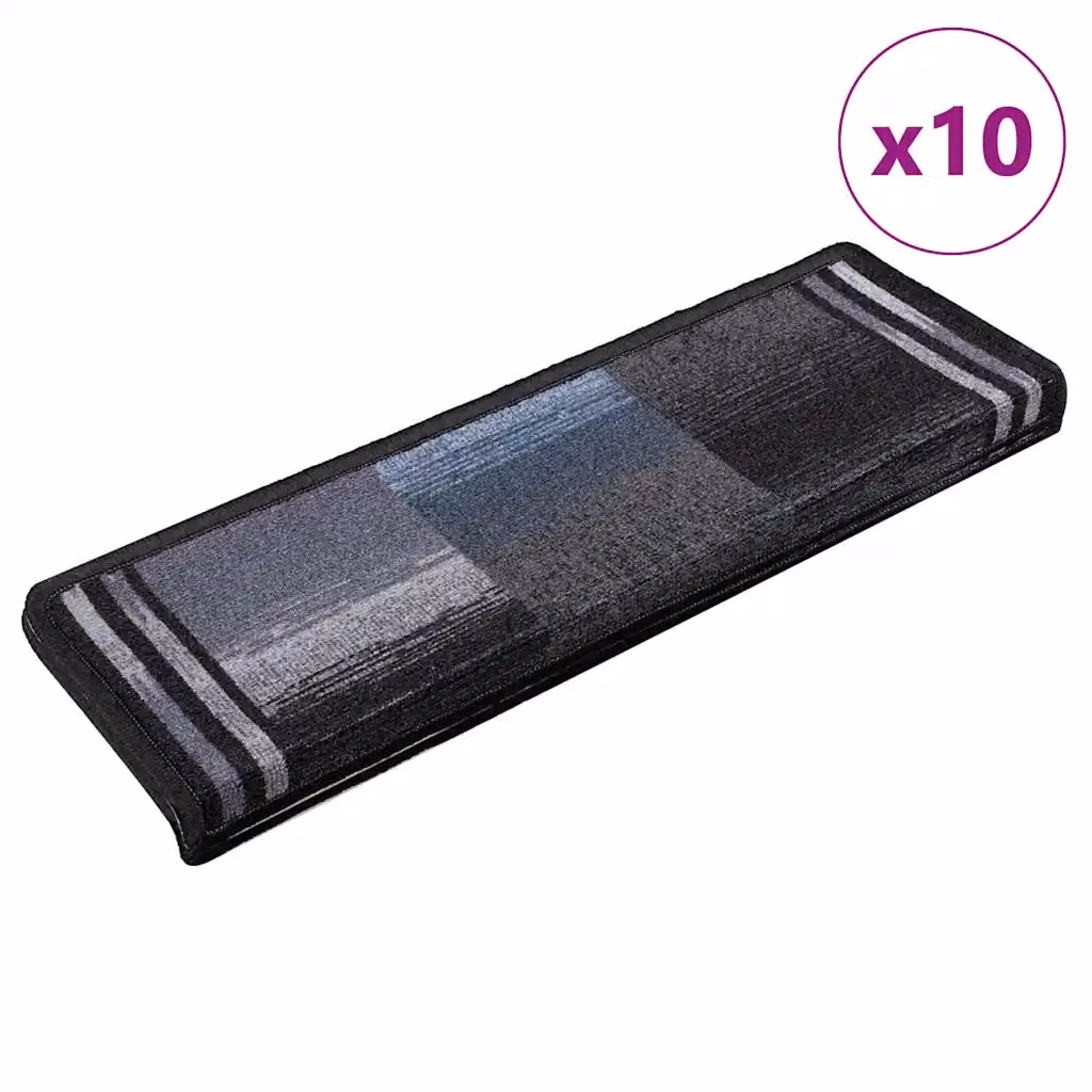 vidaXL Tappetini per Scale Autoadesivi 10 pz 65x21x4 cm Nero e Grigio