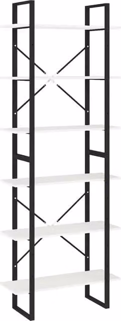 Mobile contenitore alto stile industriale HELLOSHOP26 in legno di pino bianco e metallo con finitura opaca L: 80 cm, P: 30 cm, H: 210 cm