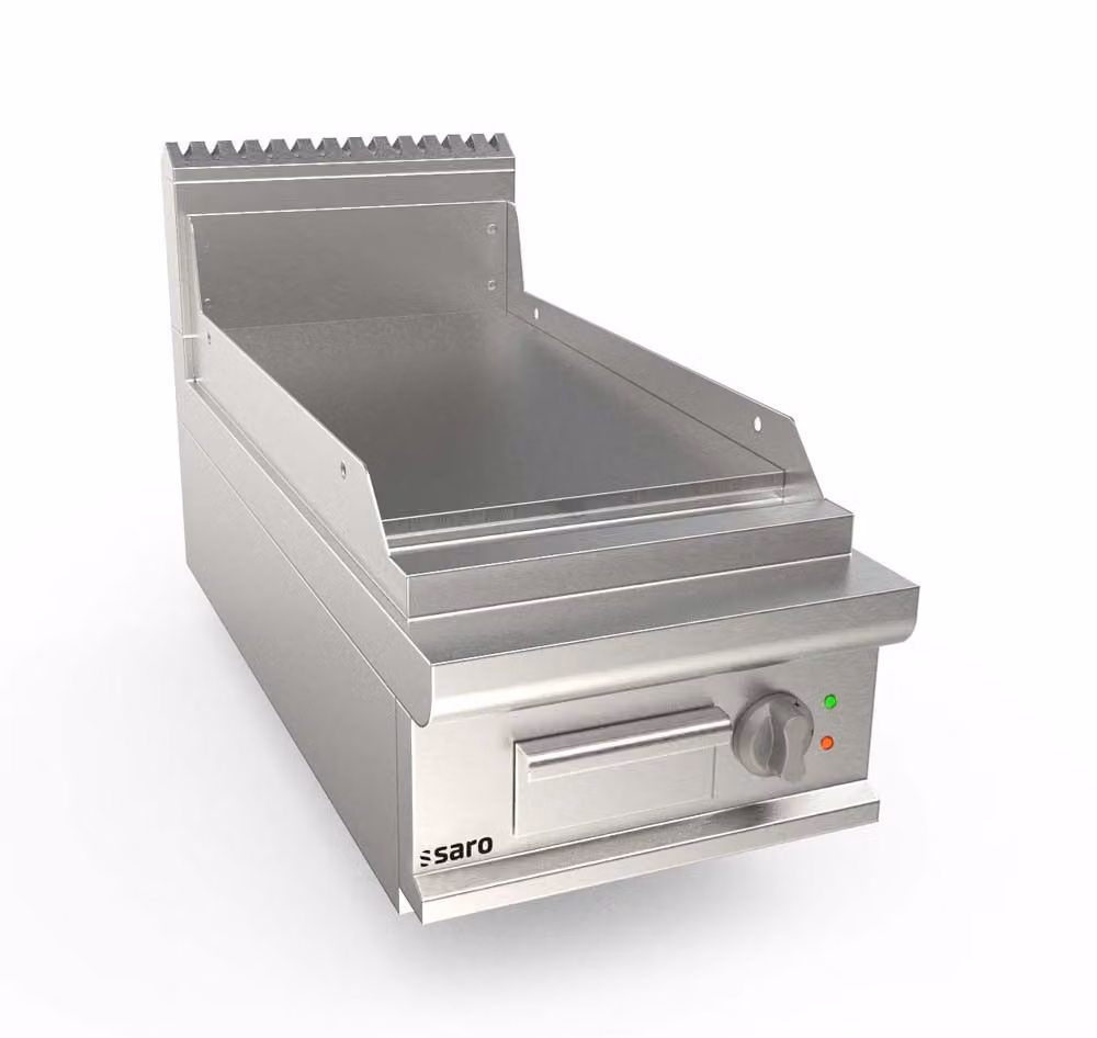 Piastra elettrica Saro, piano liscio, larghezza 400 mm, modello Lq / Fte2Bblk