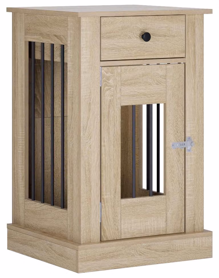 Mobile per trasportino per cani, legno impiallacciato effetto Sonoma, 50 x 47,5 x 80 cm