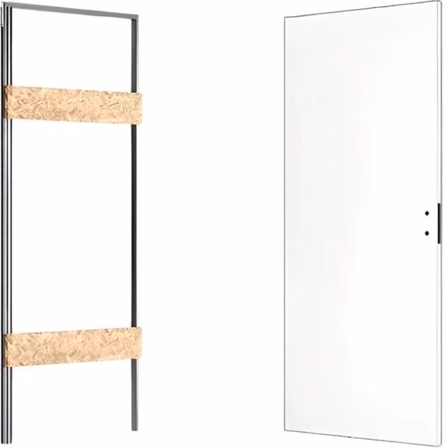 Porta battente Ermetika Xreverx filo muro reversibile con serratura magnetica in alluminio bianco L: 80 cm, H: 210 cm