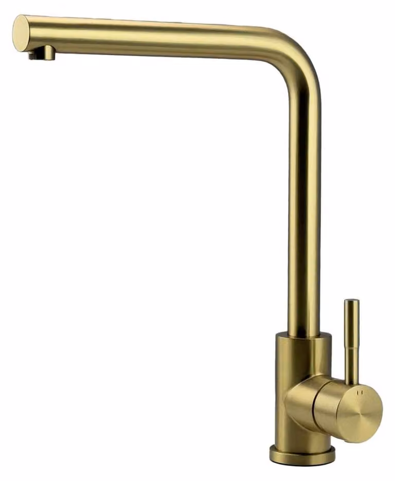 Miscelatore per lavello, finitura PVD dorata spazzolata, modello PS8040-60, linea Pure.Sink