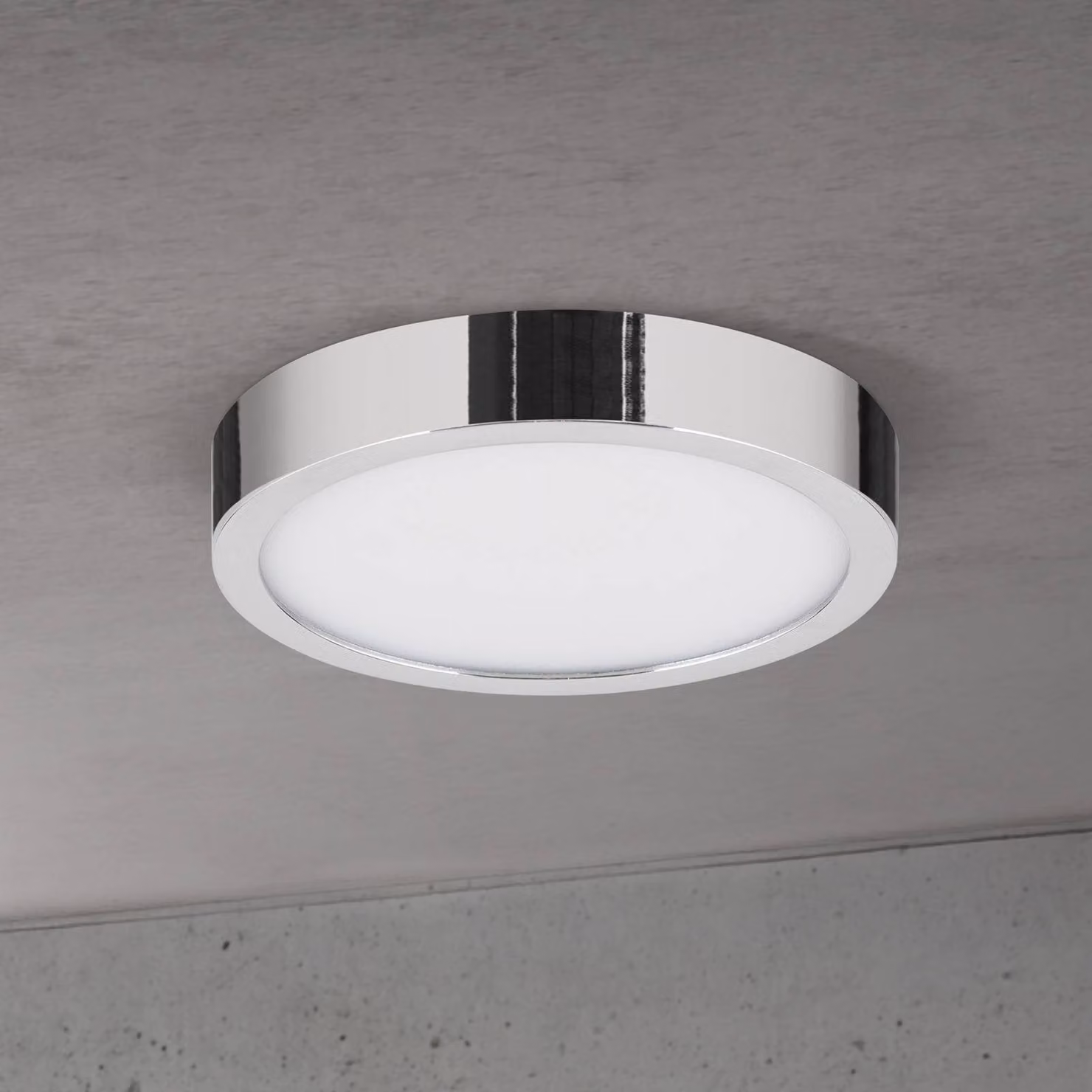 ORION Plafoniera a LED Disc, dimmerabile, Cromo / Argento, Soggiorno / Sala da pranzo, Alluminio, Moderno, Plafoniera LED
