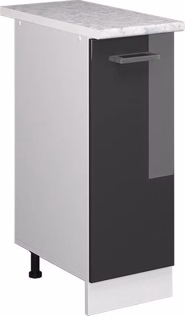 Base universale R-Line Vicco Antracite lucido con anta e piano di lavoro L/P/H: 30 x 60 x 81,6 cm – 1