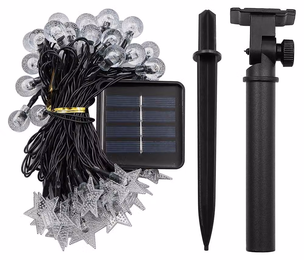 Catena luminosa solare con 50 LED, 8 modalità, grado di protezione IP65, lunghezza 7 metri, adatta per uso interno ed esterno