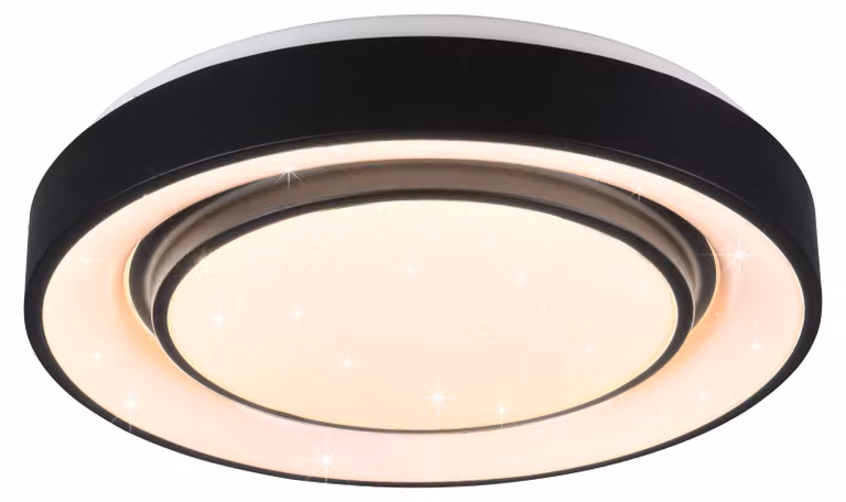 Plafoniera a LED - Bianco e nero - Metallo - Ø 38 cm - Dimmerabile