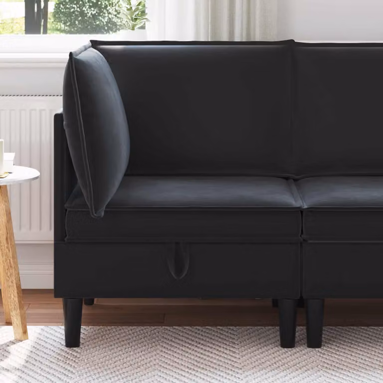 Divano moderno vidaXL con contenitore in velluto nero