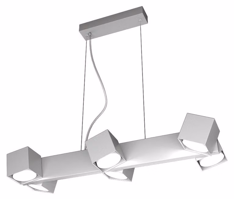Sospensione Moderna Rotation Metallo Grigio 6 Luci Gx53
