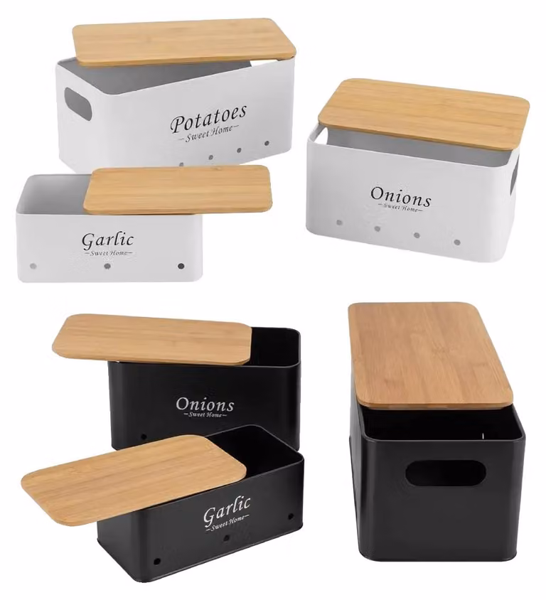 Contenitori per la dispensa, design a più scomparti, contenitori traspiranti, BIANCO