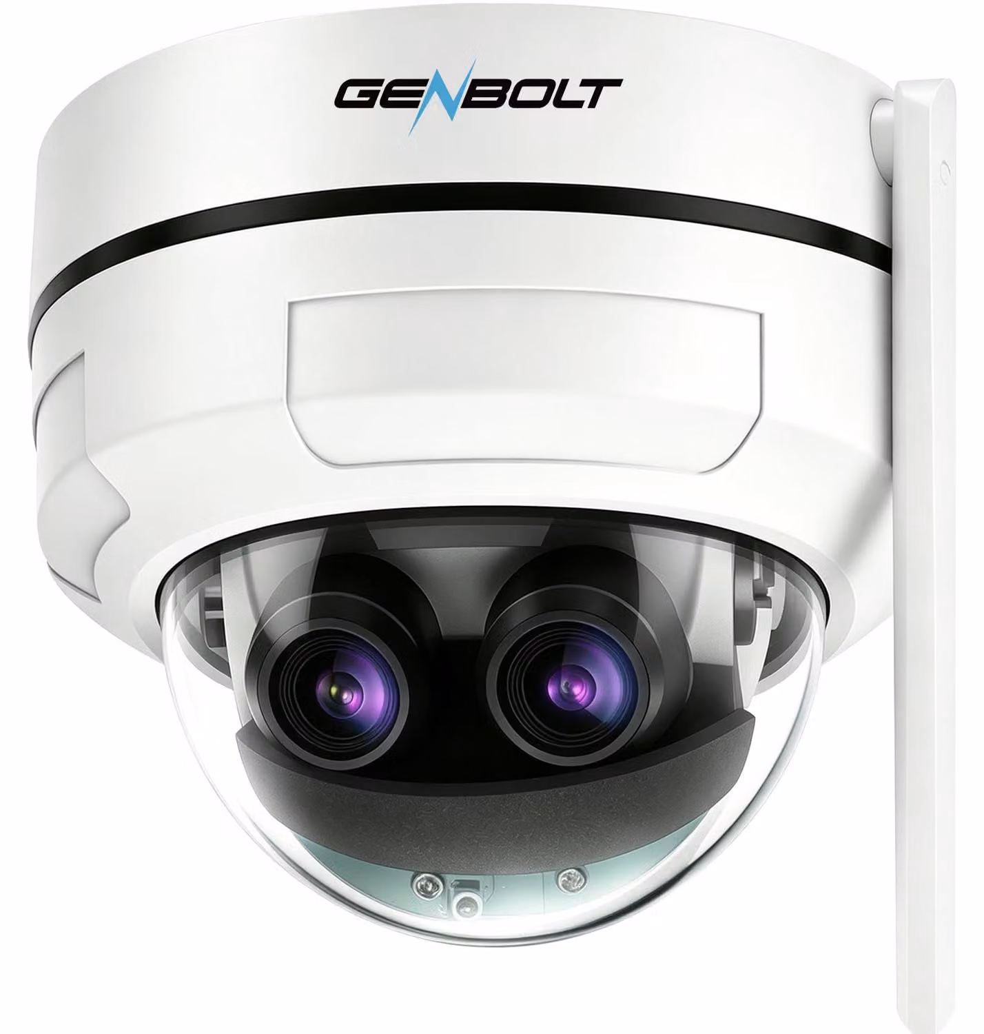 Telecamera di sicurezza 2.5K con doppia lente, PoE, zoom ibrido 10x, risoluzione 4 MP, alluminio bianco, per uso interno, tipo dome