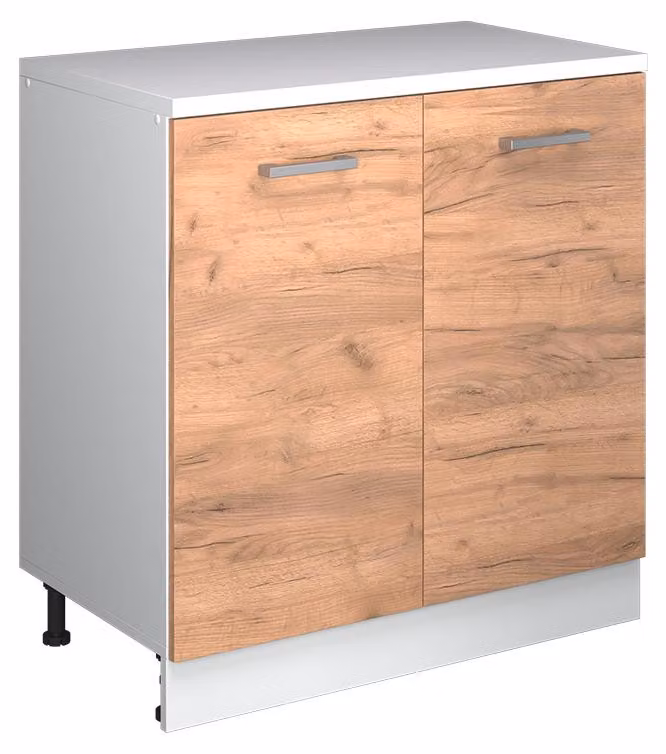 Mobile cucina sottotetto Vicco R-Line Rovere dorato 80 cm senza inclinazione con 2 ante, Model 61820