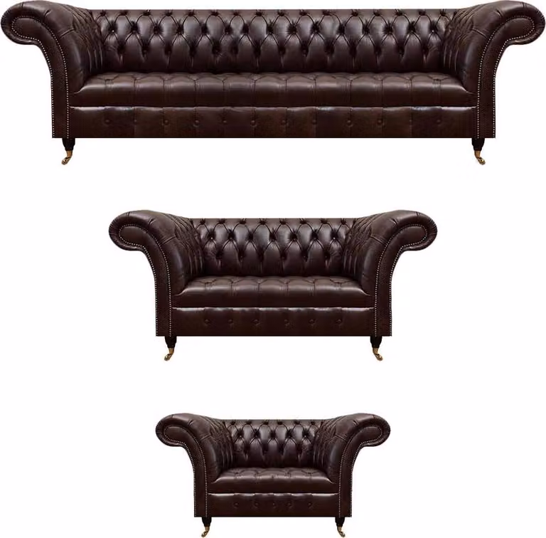 Braune Chesterfield Ledercouchen Designer Dreisitzer Viersitzer Sessel
