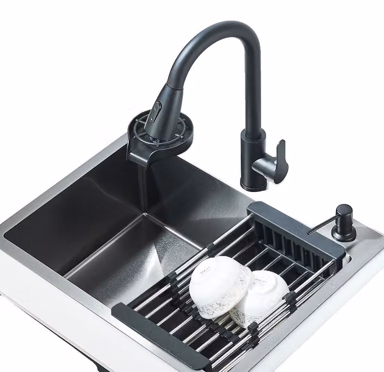 Lavello da cucina, vasca singola, struttura in acciaio inossidabile, colore grigio 5045 B
