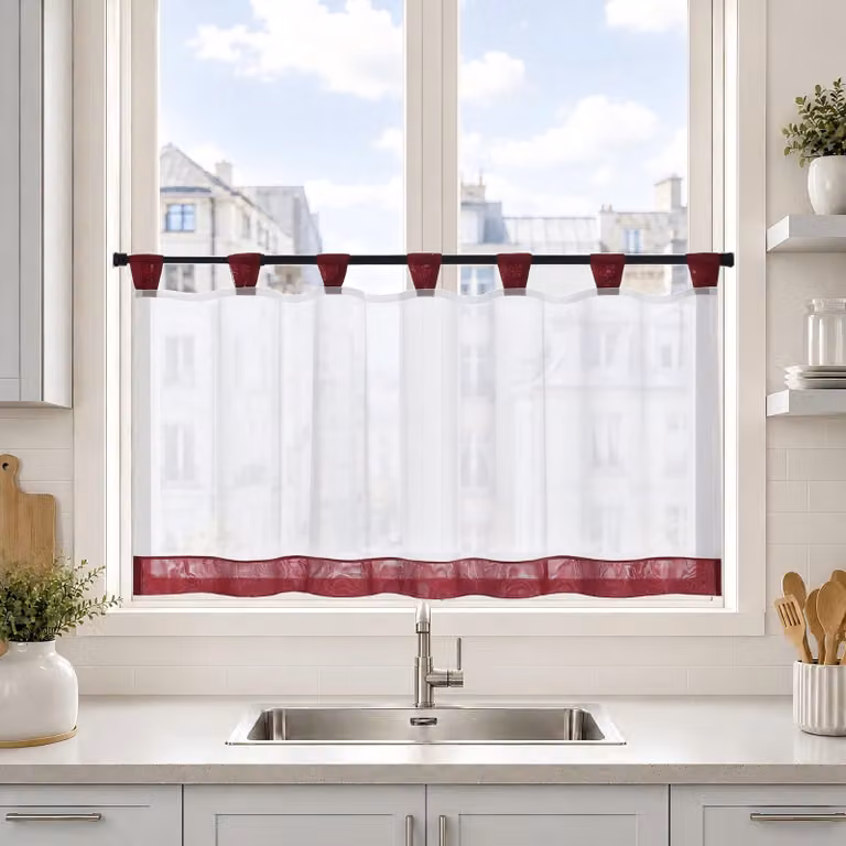 Tende trasparenti per bagno e cucina, 60 x 120 cm