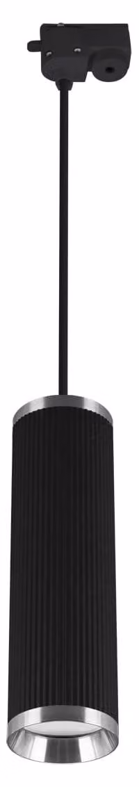 Lampada a sospensione per sistema a binario, mobile, attacco GU10, 35W, nera, cromata, modello FRIDA TRA 30, marca Ideus, codice 04197