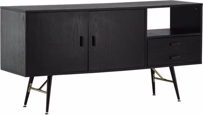 FURNLUX Credenza Oro Nero E Oro 160cm / Colore principale: Nero / Dimensioni: 160 x 46 x 80 cm