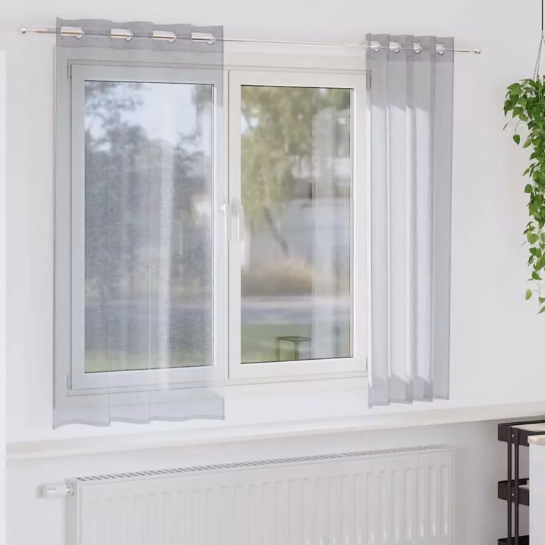 Set di 2 tendine velate vidaXL in poliestere grigio, L: 175 cm, H: 140 cm