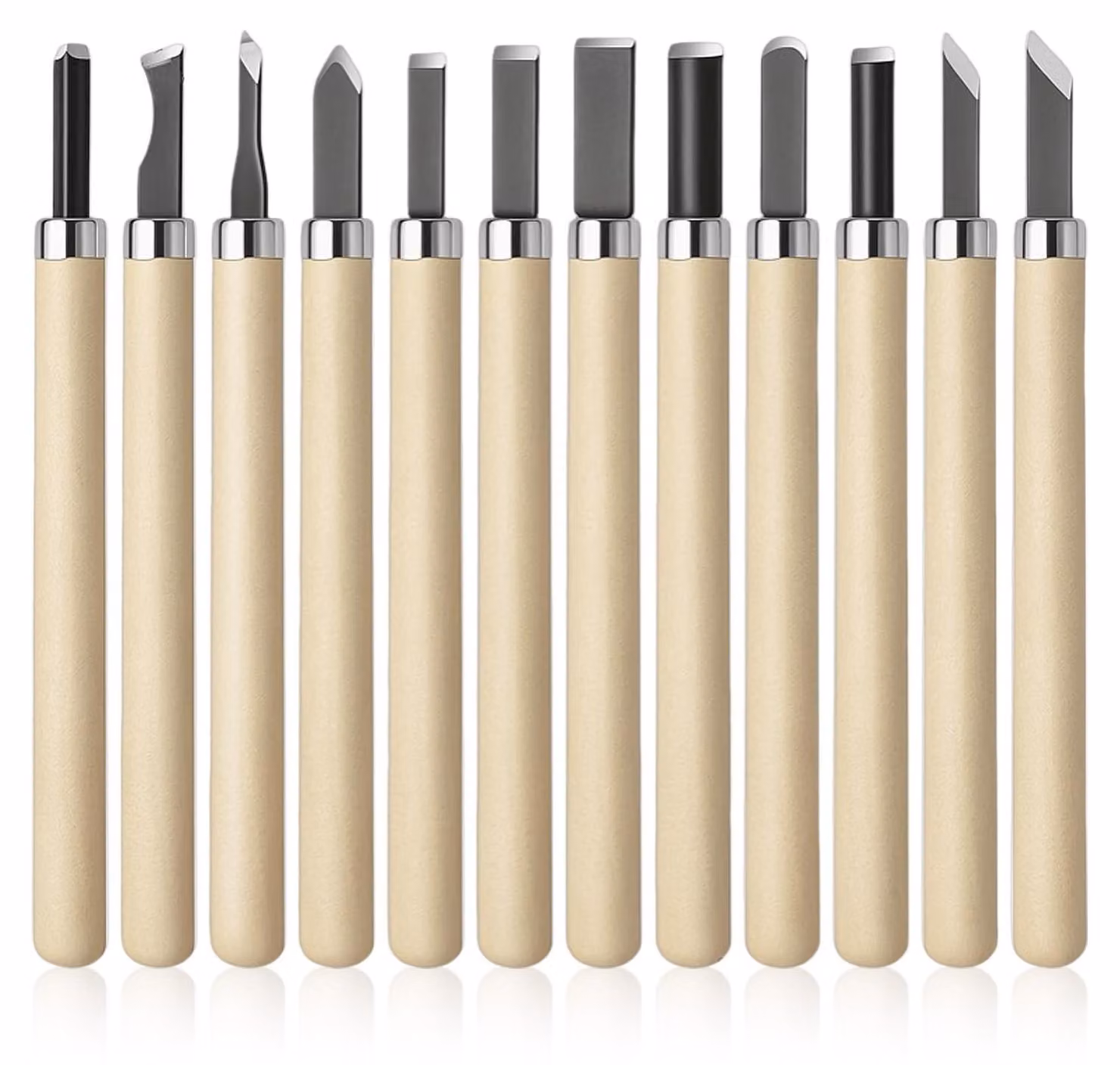 Set di 12 utensili per intaglio del legno, ideale per principianti