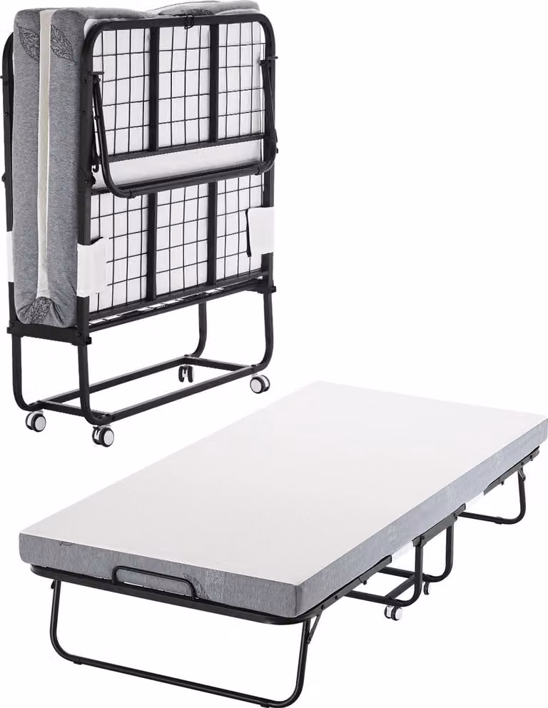 Letto a scomparsa Letto pieghevole con materasso in schiuma da 10 cm Letto pieghevole in metallo