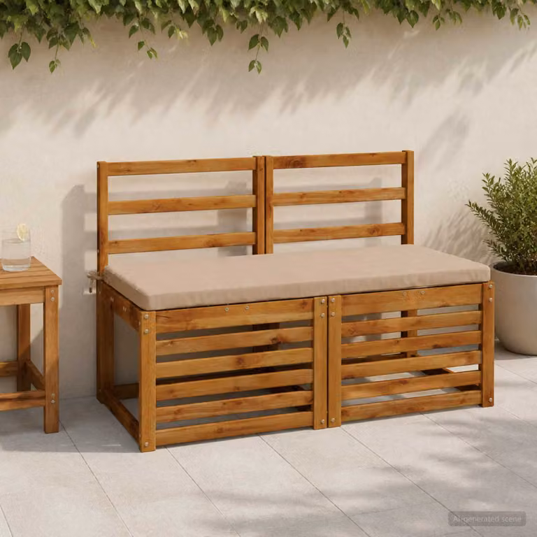 Set di 2 cuscini per panchina vidaXL SOEST in poliestere, colore sabbia, L 120 cm x P 50 cm