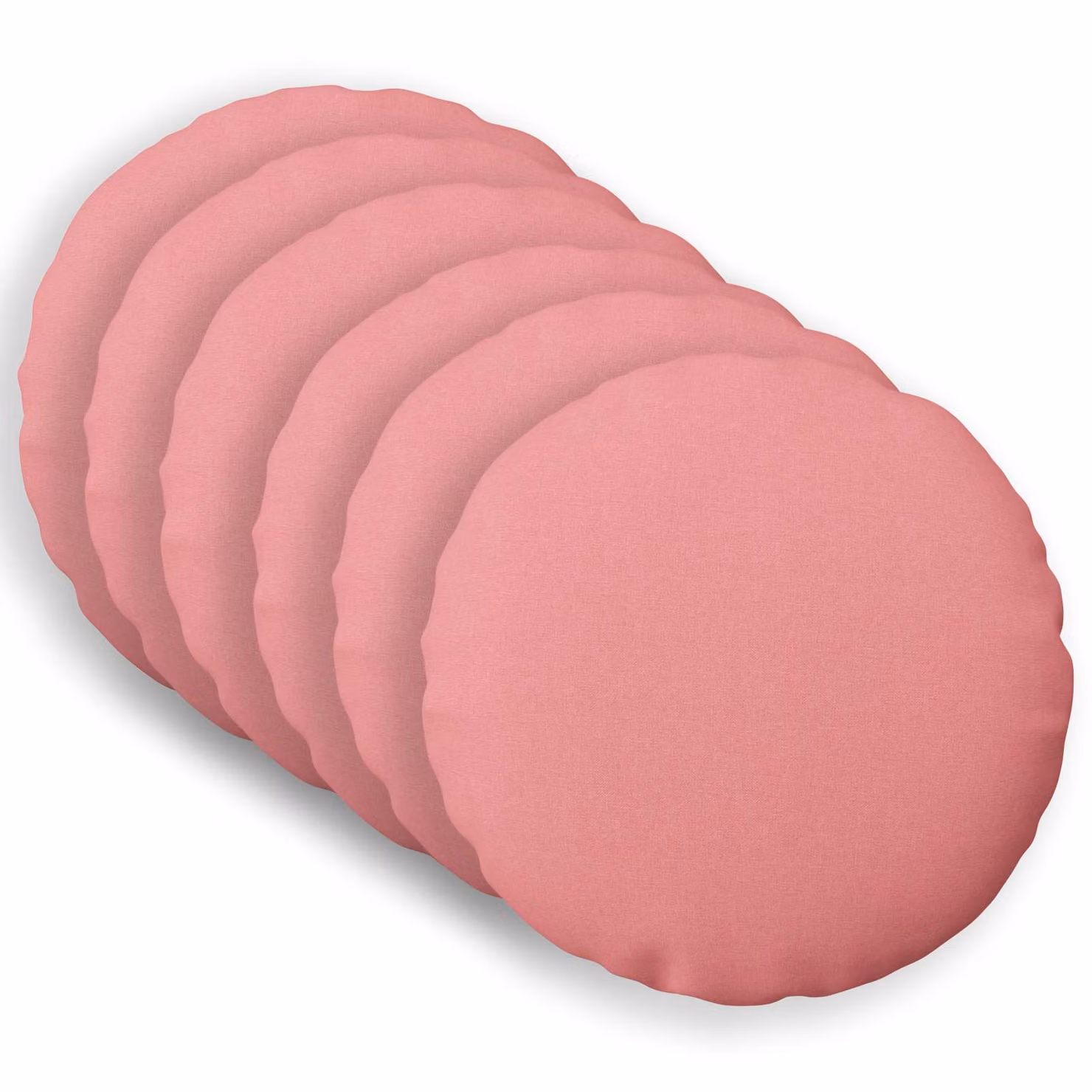 Set di 6 federe rotonde vidaXL HEERLEN rosa in poliestere, Ø 60 cm