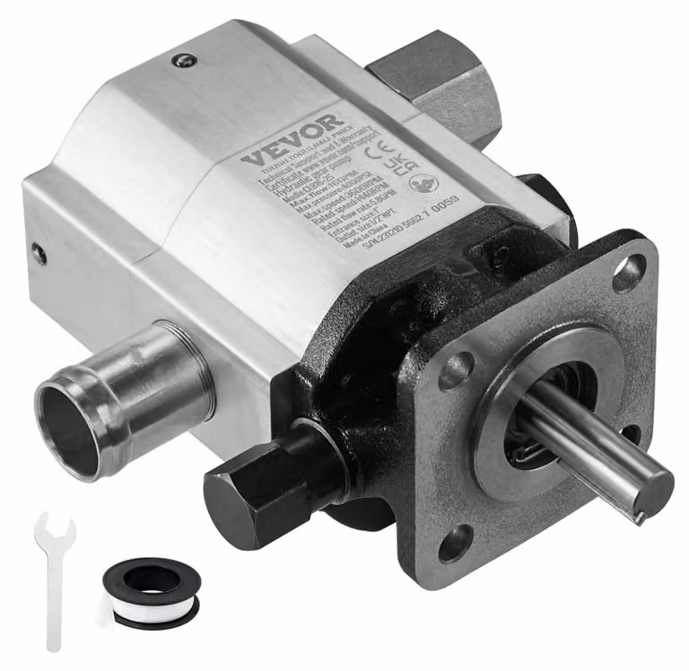 Pompa idraulica a due stadi, portata 16 GPM, pressione 4000 PSI, alloggiamento in alluminio, ingresso da 1/2"