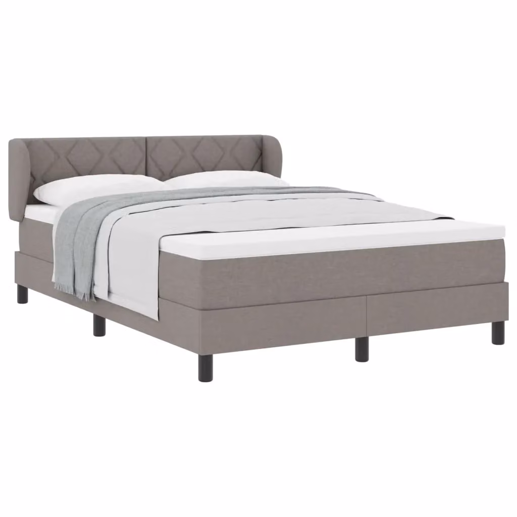 Letto a molle con testiera Talpa vidaXL in tessuto marrone e grigio L/P/H: 160 x 200 x 280 cm – 2