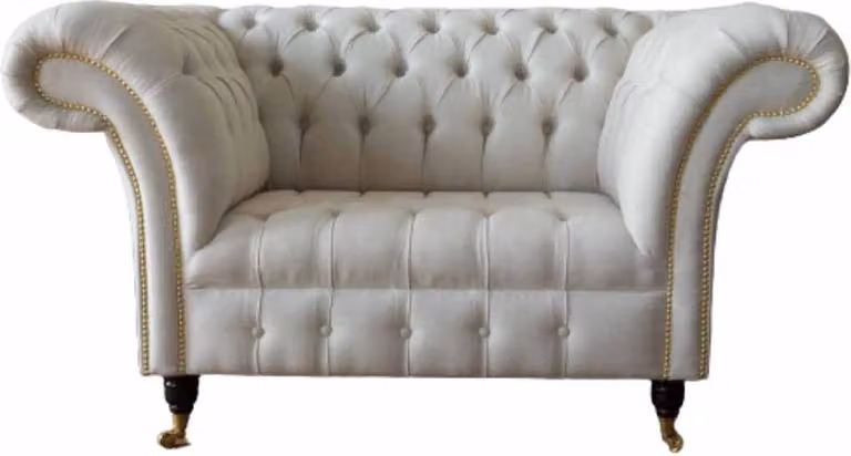Sofa 1.5 Sitzer Couch Design Polster Modern Textil Stoff Couchen