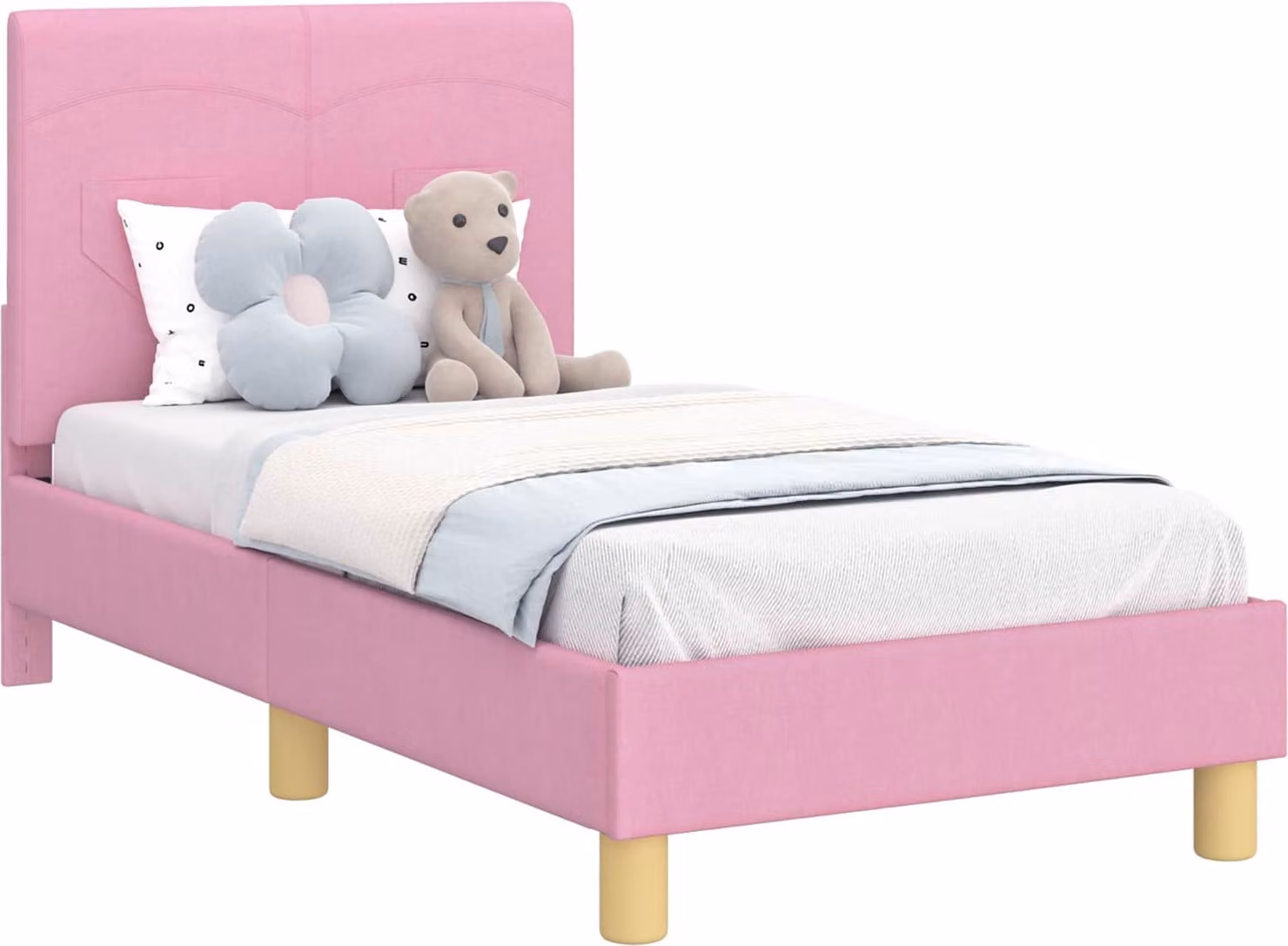 Struttura letto per bambini con testata Rosa 70 x 140 cm
