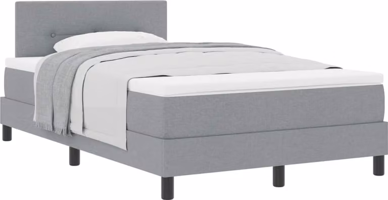 SYFAX™ Letto a molle con materasso Grigio chiaro 120 x 200 cm Tessuto