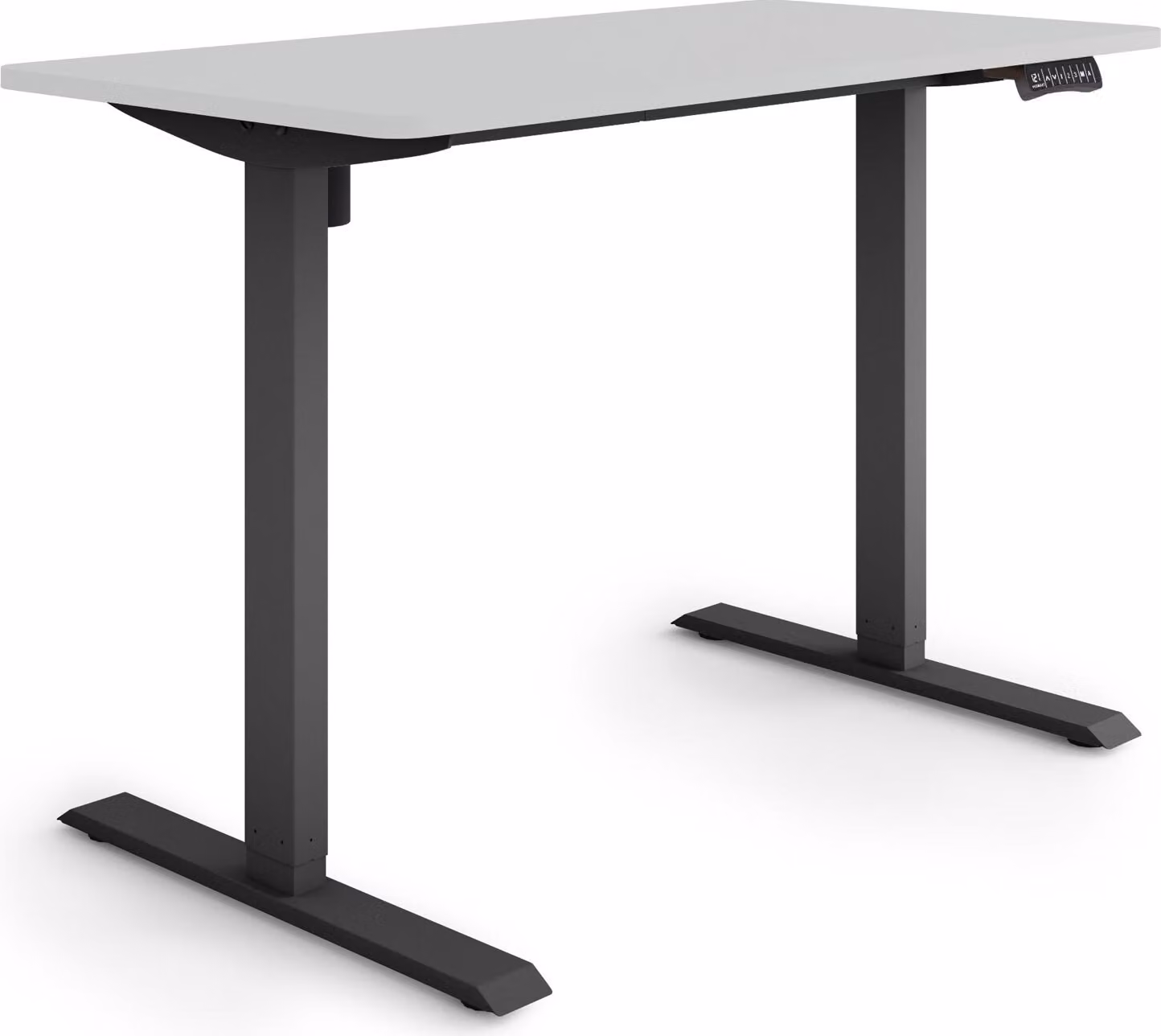 ESMART Germany ETX-121BG 120 x 60 cm Grigio chiaro Scrivania ergonomica sit-stand Regolabile elettricamente in altezza in modo continuo 73,5 - 123,5 cm 3 porte di ricarica USB con memoria Promemoria attività Avvio/arresto graduale