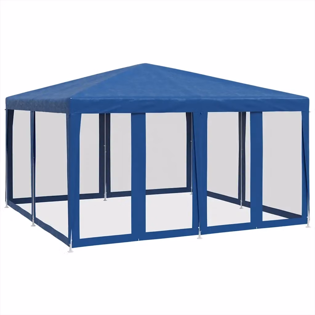 Tenda Gazebo per Feste Blu con 8 Pareti Laterali in Rete L/P: 400 x 400 cm – 2