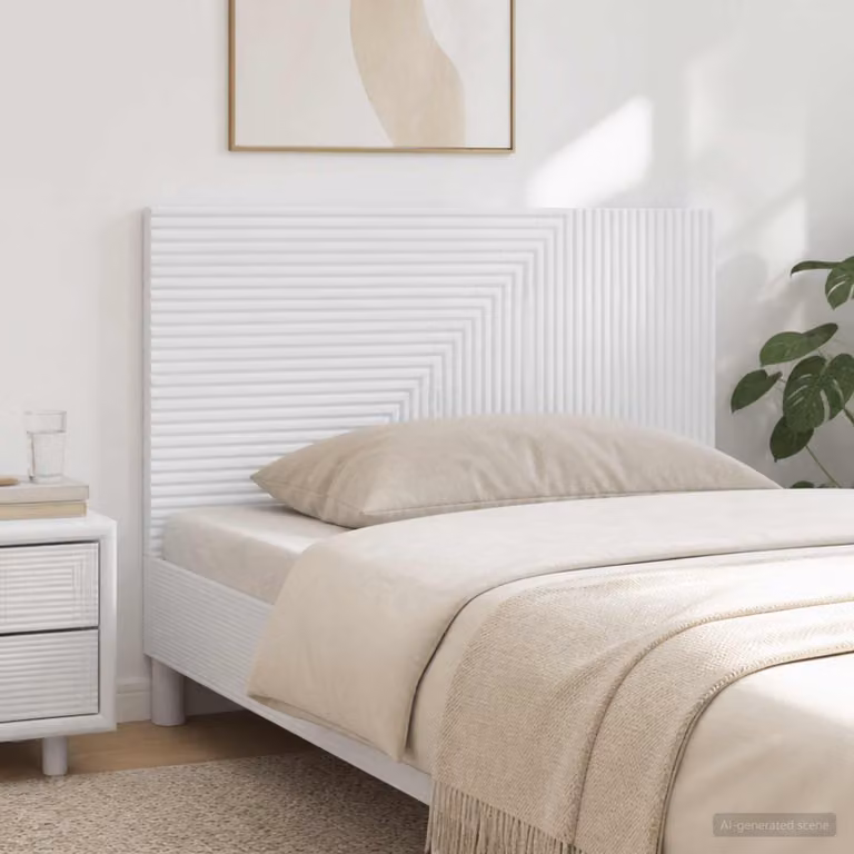 Testiera da muro vidaXL HAARLEM in legno ingegnerizzato bianco con ripiano integrato