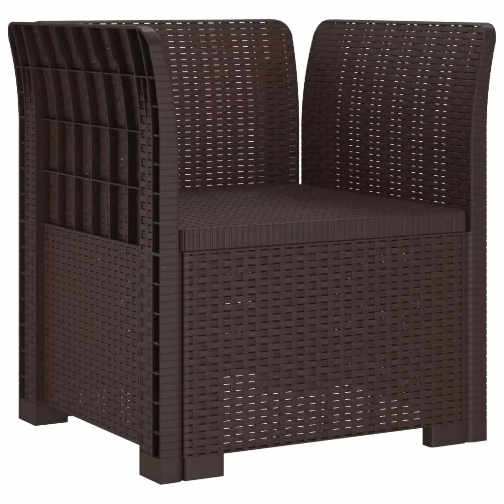 Sedia da giardino moderna a 1 posto in stile rattan color marrone opaco – 2
