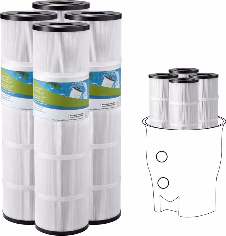 Cartuccia filtro per piscina, 4x 105 piedi quadrati, cartuccia filtro sostitutiva per vasca idromassaggio, compatibile con Pentair CCP420,  Pleatco PCC80-PAK4l, sicura per bambini e animali domestici, facile da pulire