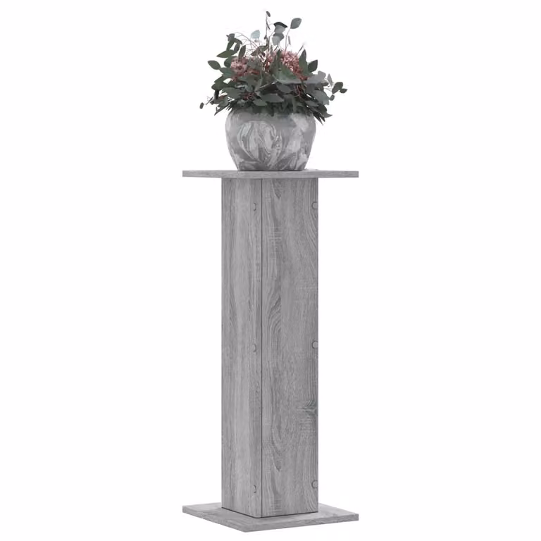 Set di 2 supporti per piante vidaXL in truciolato color grigio Sonoma, L/P/H: 30 x 30 x 80 cm