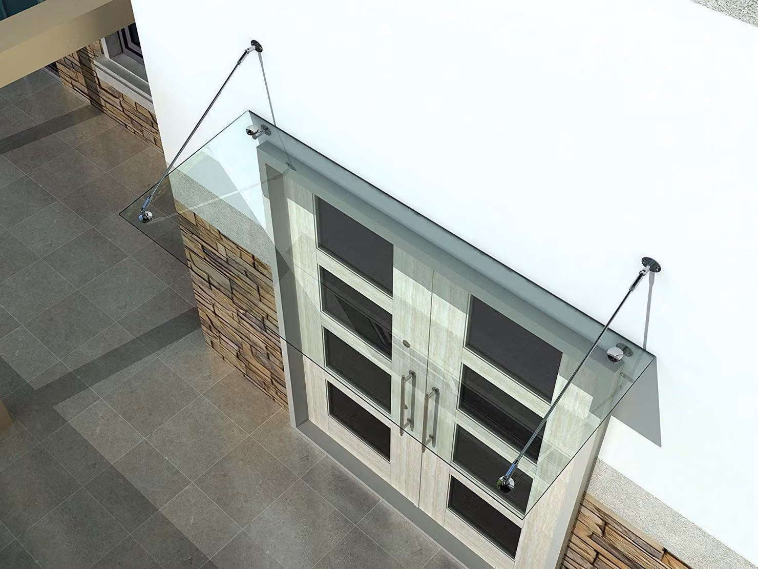 Glaswerk Westfalen - (STB) Tettoia in vetro trasparente, dimensioni 180x90 cm, completa di supporti