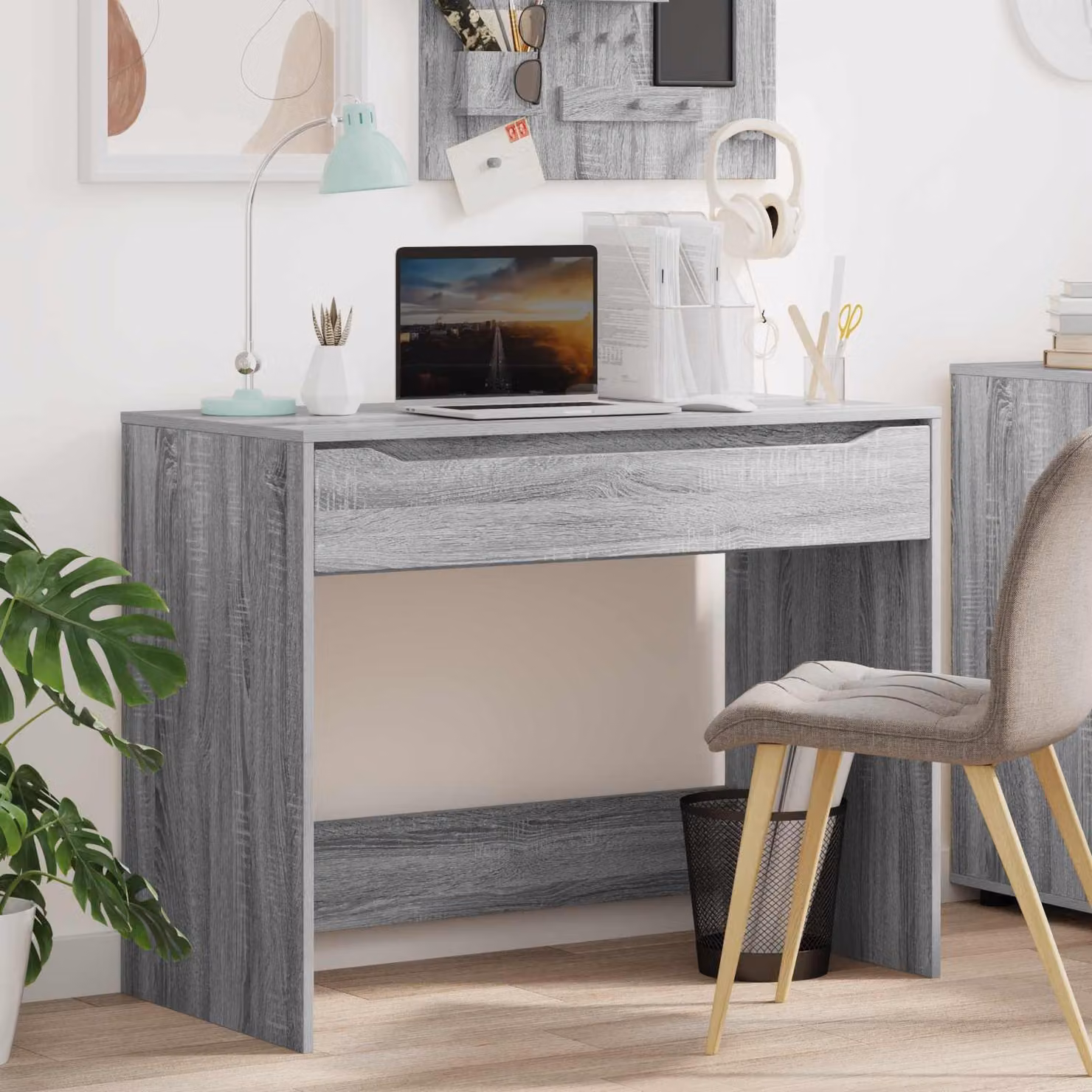 Maison Exclusive - Scrivania Sonoma grigio 100 x 50 x 78 cm Materiale ligneo