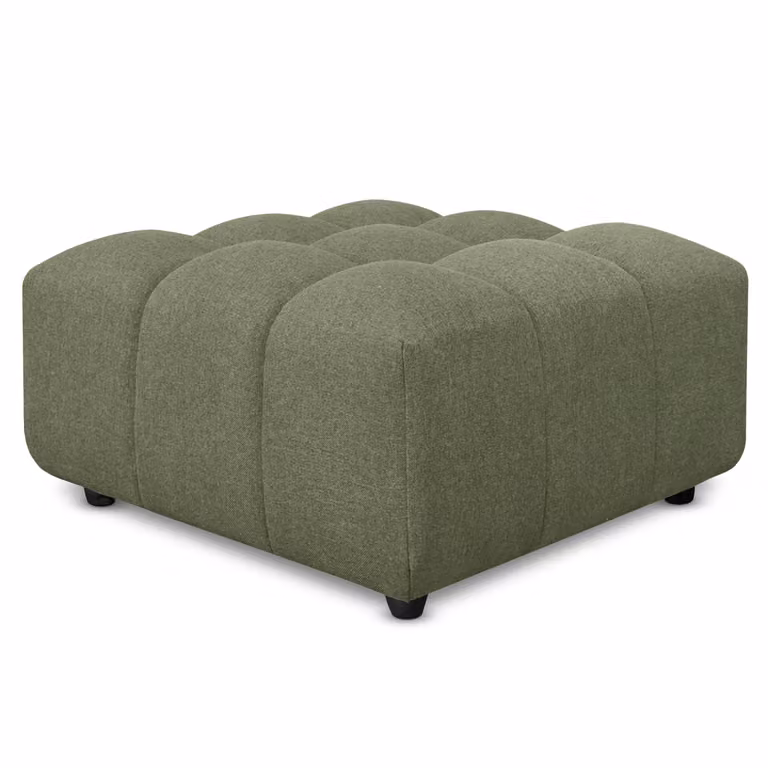 Pouf poggiapiedi con bombature morbide, Pouf Rubiq Oliva 90 x 90 cm
