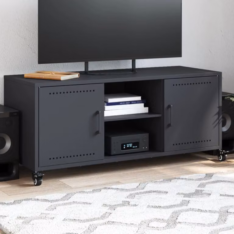 Mobile TV vidaXL in acciaio antracite L: 100,5 cm, P: 39 cm, H: 43,5 cm