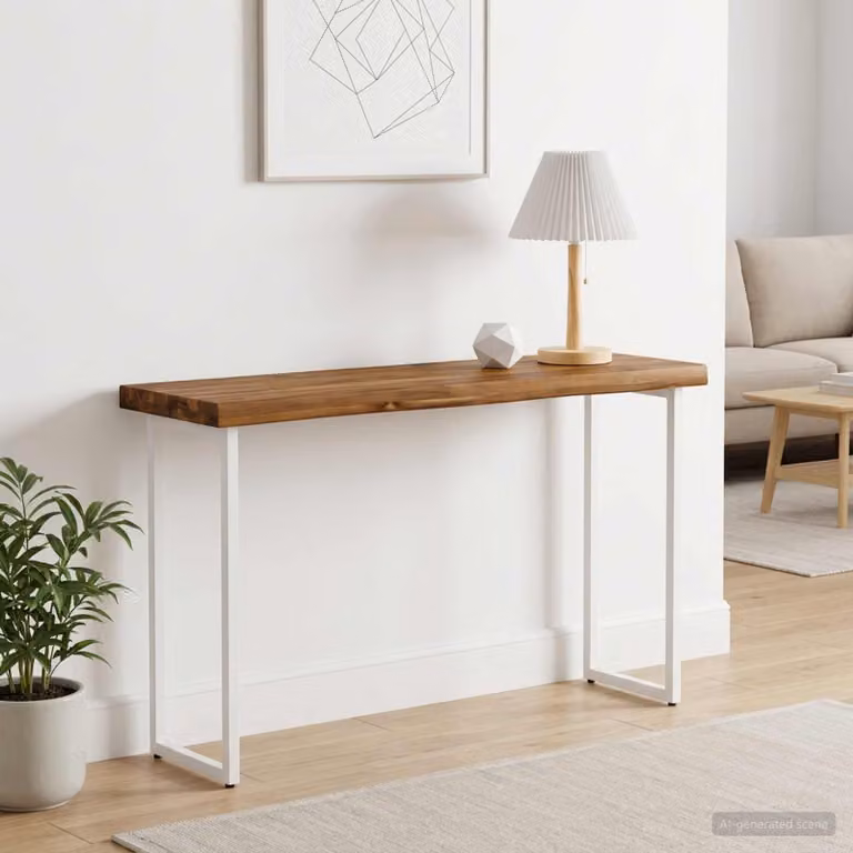 Piano del tavolo rettangolare in legno di acacia vidaXL, marrone, L 80 cm x P 30 cm x H 3,2 cm