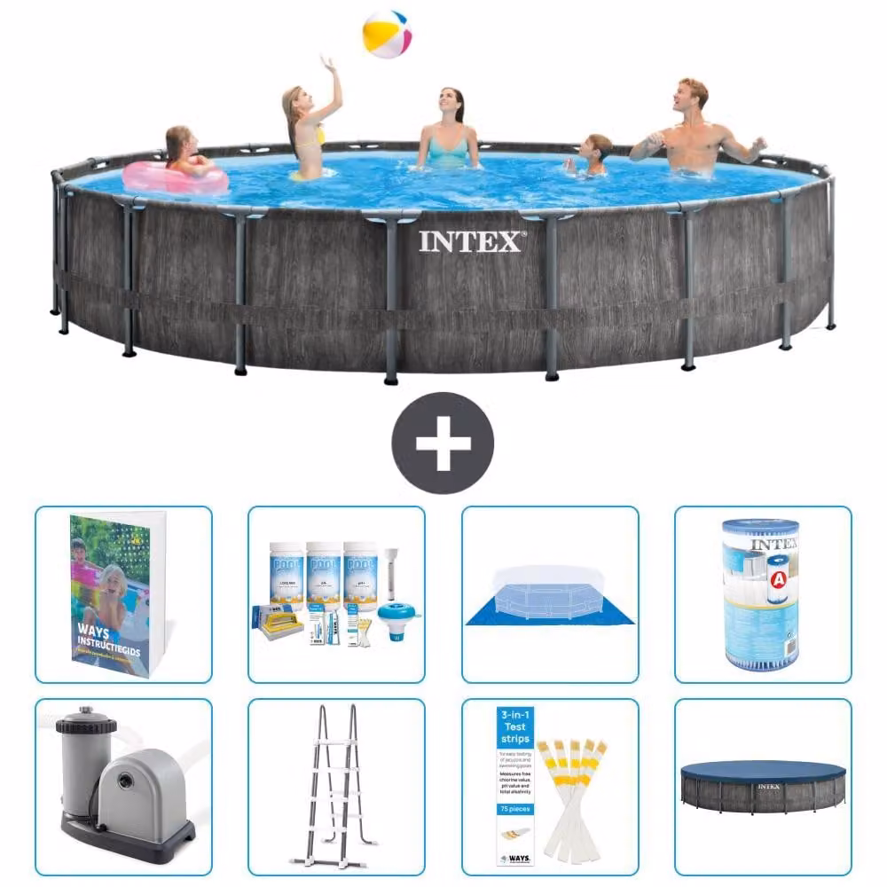 Struttura per piscina a forma di prisma - 549x122 cm - composta da 7 elementi - modello S556