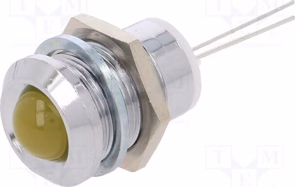 1 lampadina di controllo: LED, ottone, modello 2676.8071. Lampadina di controllo LED. Foro di montaggio: Ø12 mm, convessa