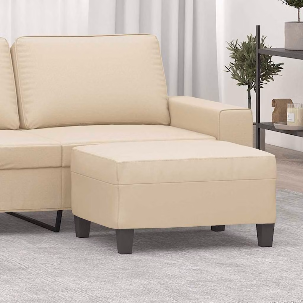 Poggiapiedi vidaXL in microfibra beige L: 70 cm, P: 55 cm, H: 41 cm