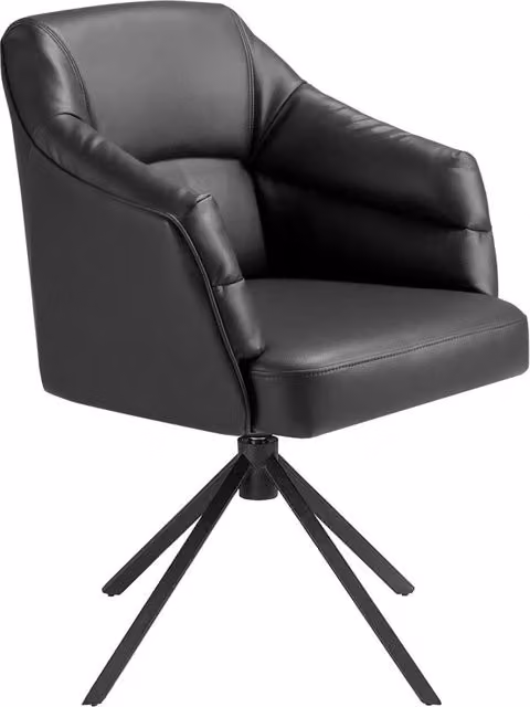 Sedia girevole in similpelle nera