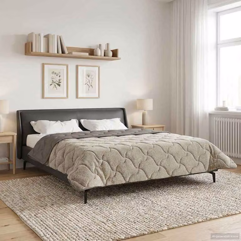 Piumone Completo Annuale Trapuntato vidaXL in Microfibra Reversibile e Traspirante, Grigio Chiaro, L 220 x P 260 cm