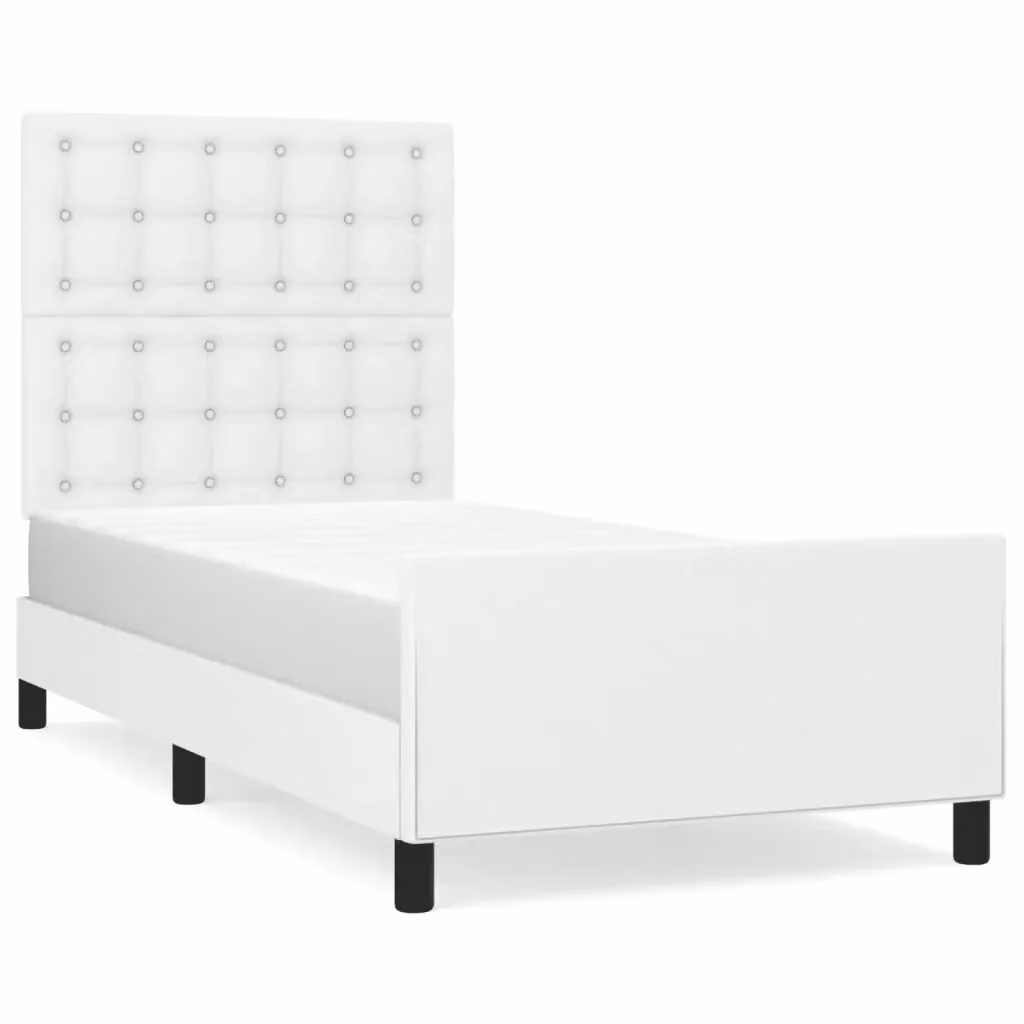 Giroletto con Testiera vidaXL in Similpelle Bianco 90x190 cm – 2